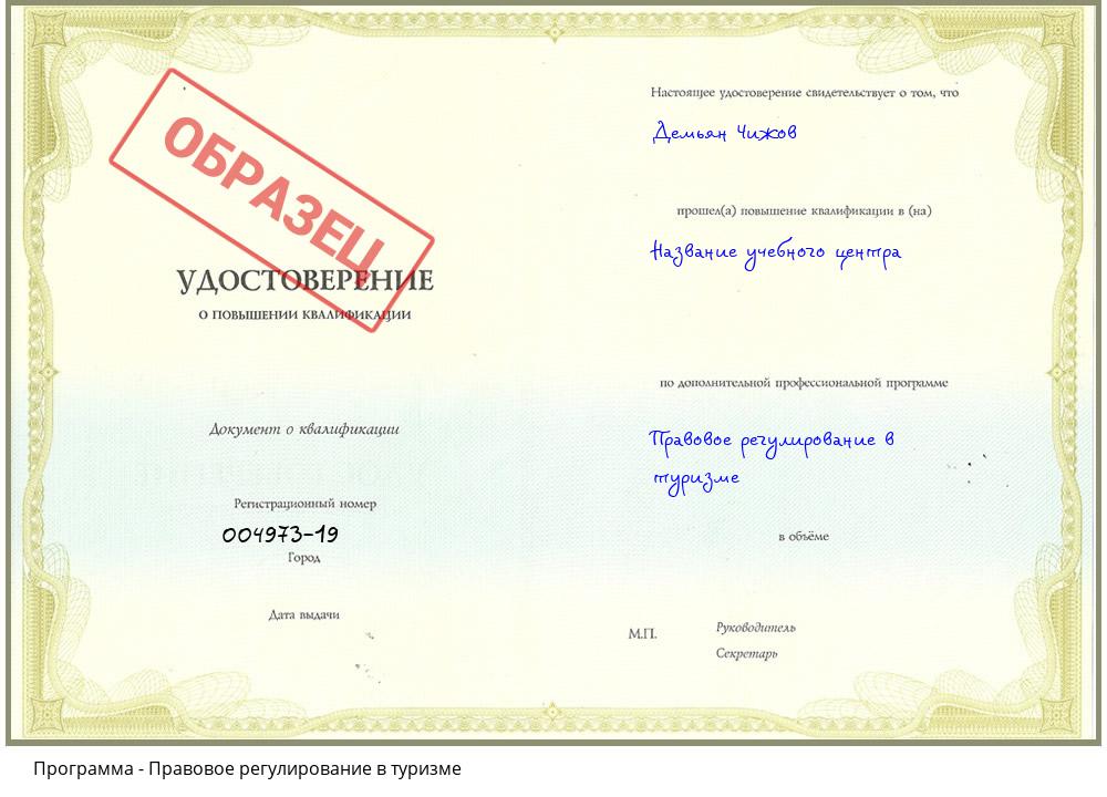 Правовое регулирование в туризме Белореченск
