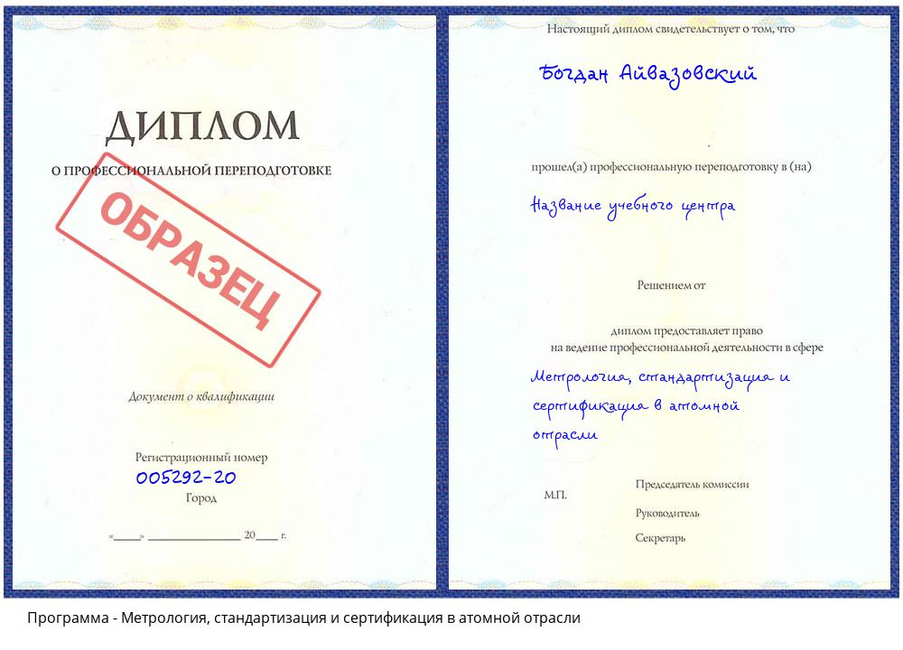 Метрология, стандартизация и сертификация в атомной отрасли Белореченск