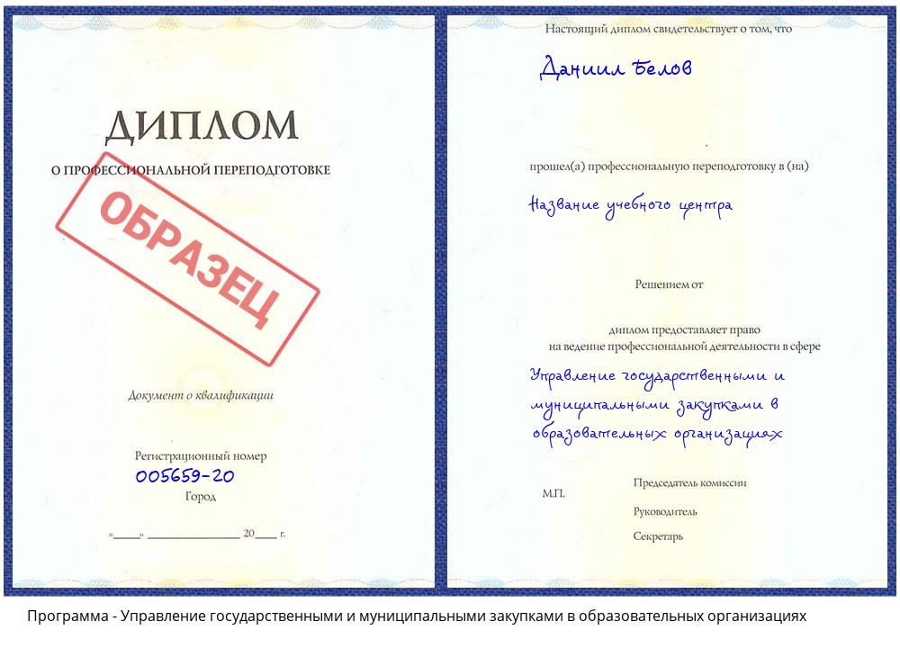 Управление государственными и муниципальными закупками в образовательных организациях Белореченск