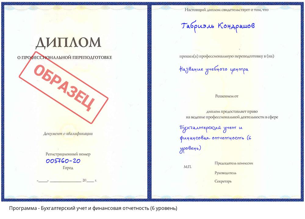Бухгалтерский учет и финансовая отчетность (6 уровень) Белореченск